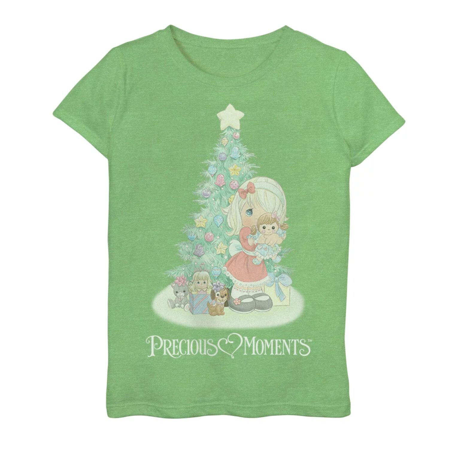 

Футболка с рисунком для девочек 7–16 лет «Precious Moments Toys Under Christmas Tree» Licensed Character