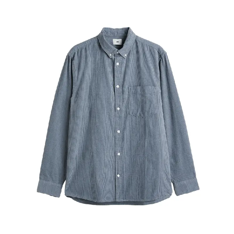 

Рубашка H&M Regular Fit Corduroy, серо-голубой