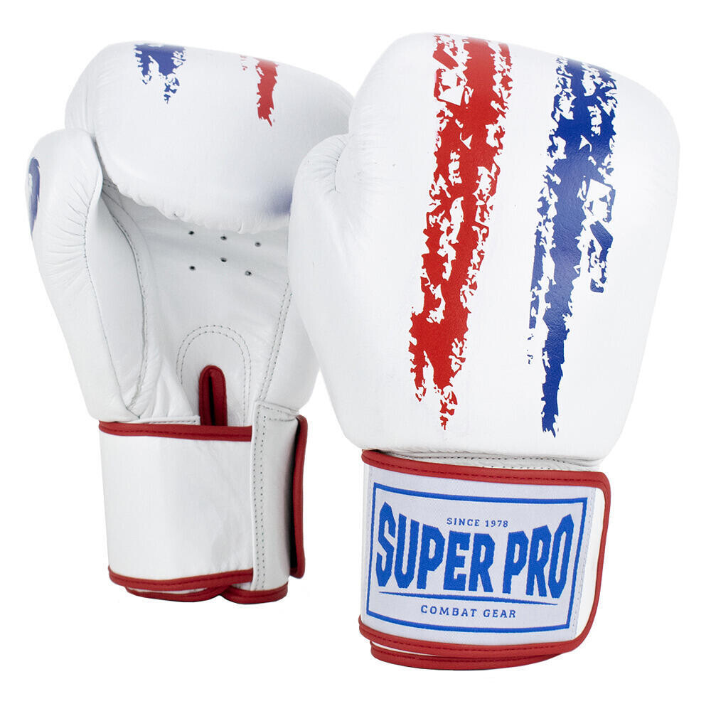 Боксерские перчатки Super Pro Champ, 16 унций, черные и белые SUPER PRO ...