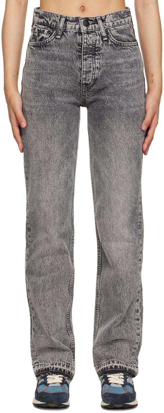 

Серые прямые джинсы Alex с высокой посадкой rag & bone
