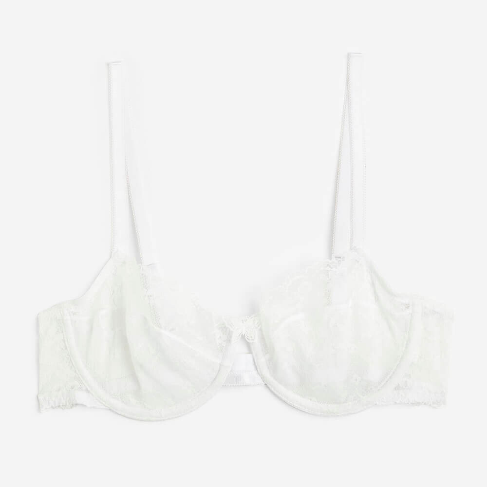 

Бюстгальтер H&M Non-padded Underwire Lace, белый