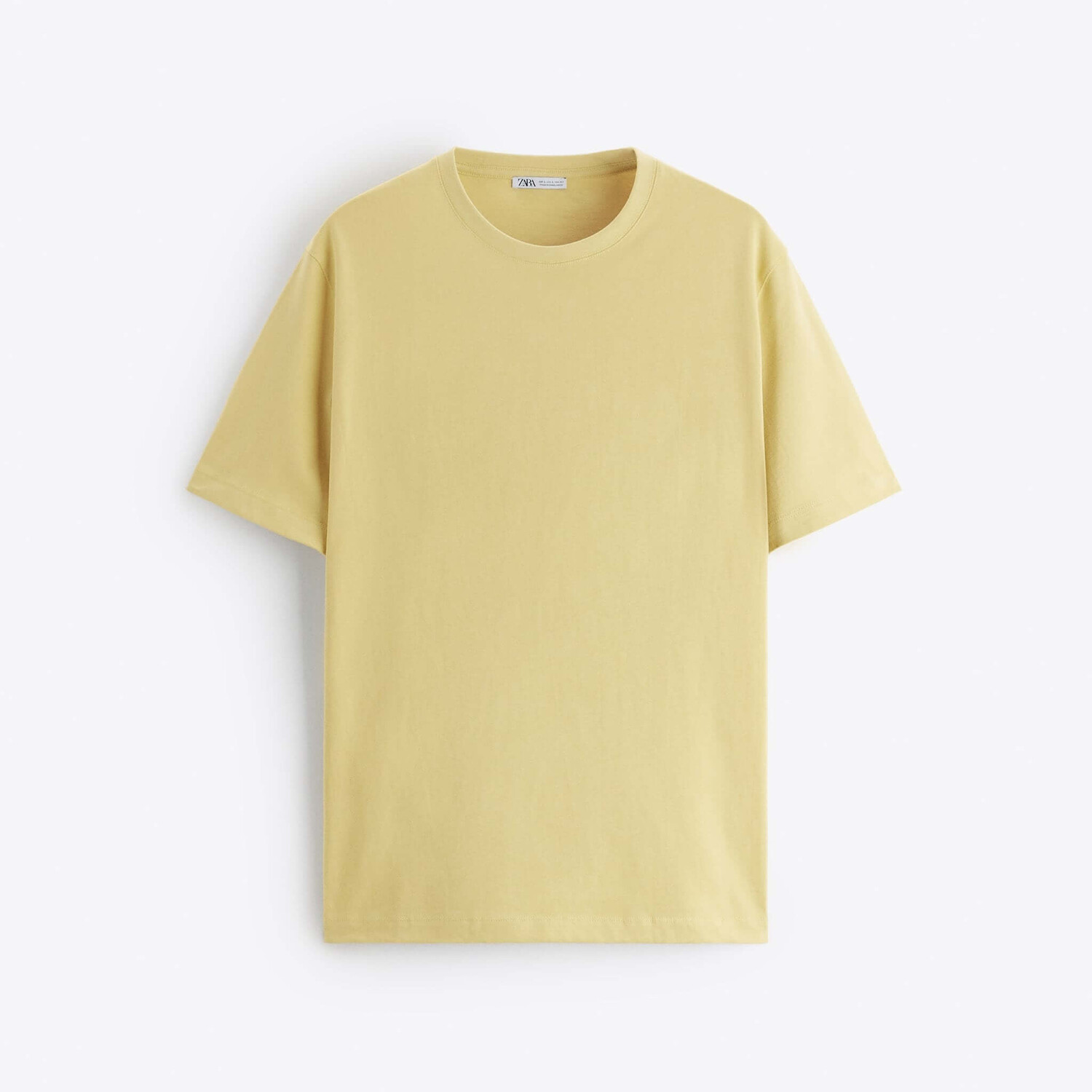 

Футболка Zara Basic Medium Weight, горчичный