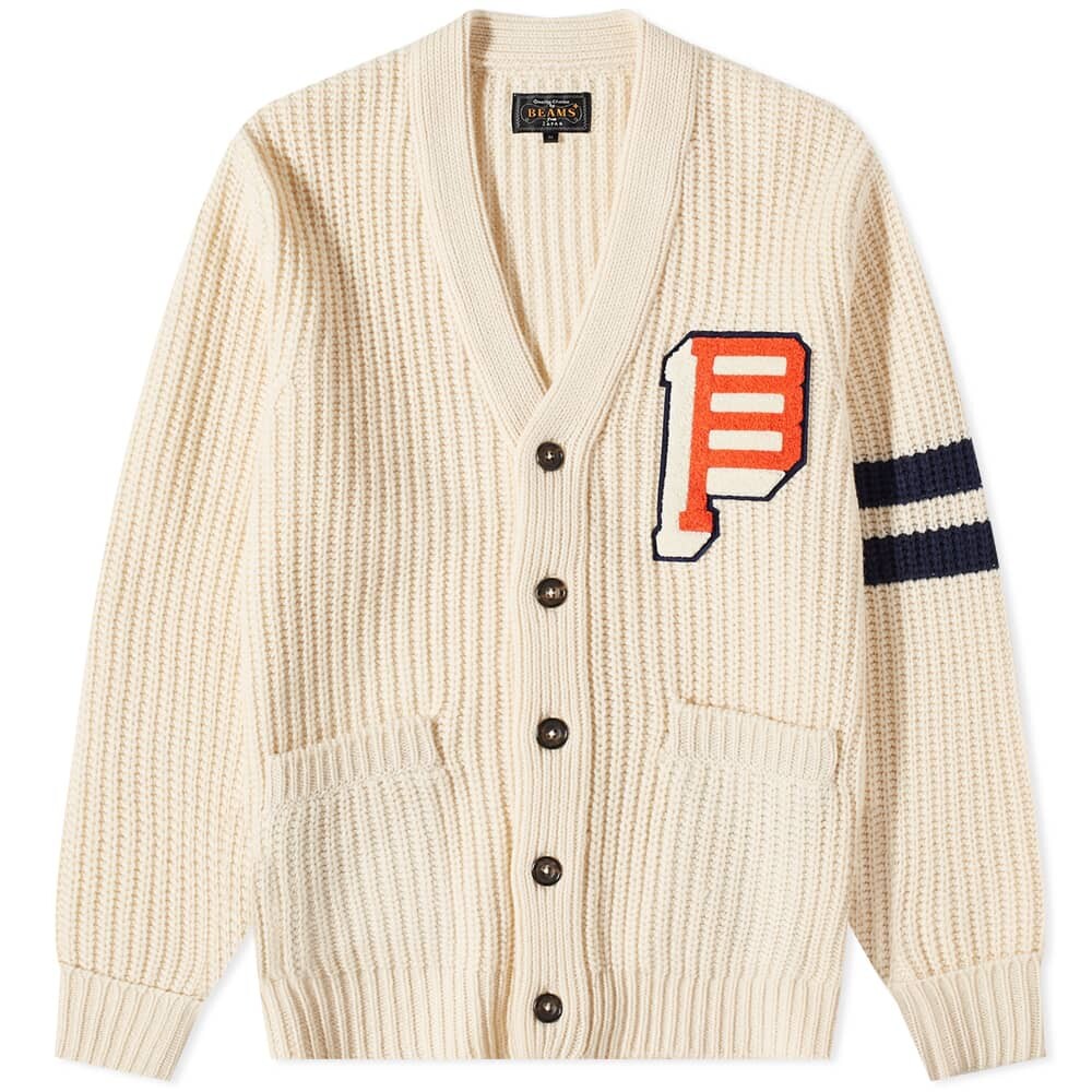 

Джемпер Beams Plus Lettered 3G Cardigan, Серый