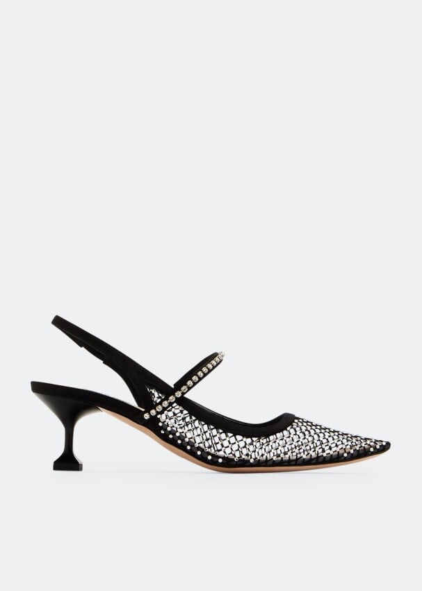 

Туфли MIU MIU Crystal mesh pumps, черный