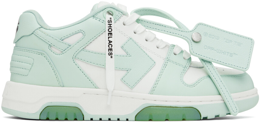 

Бело-зеленые кроссовки Out Of Office Off-White