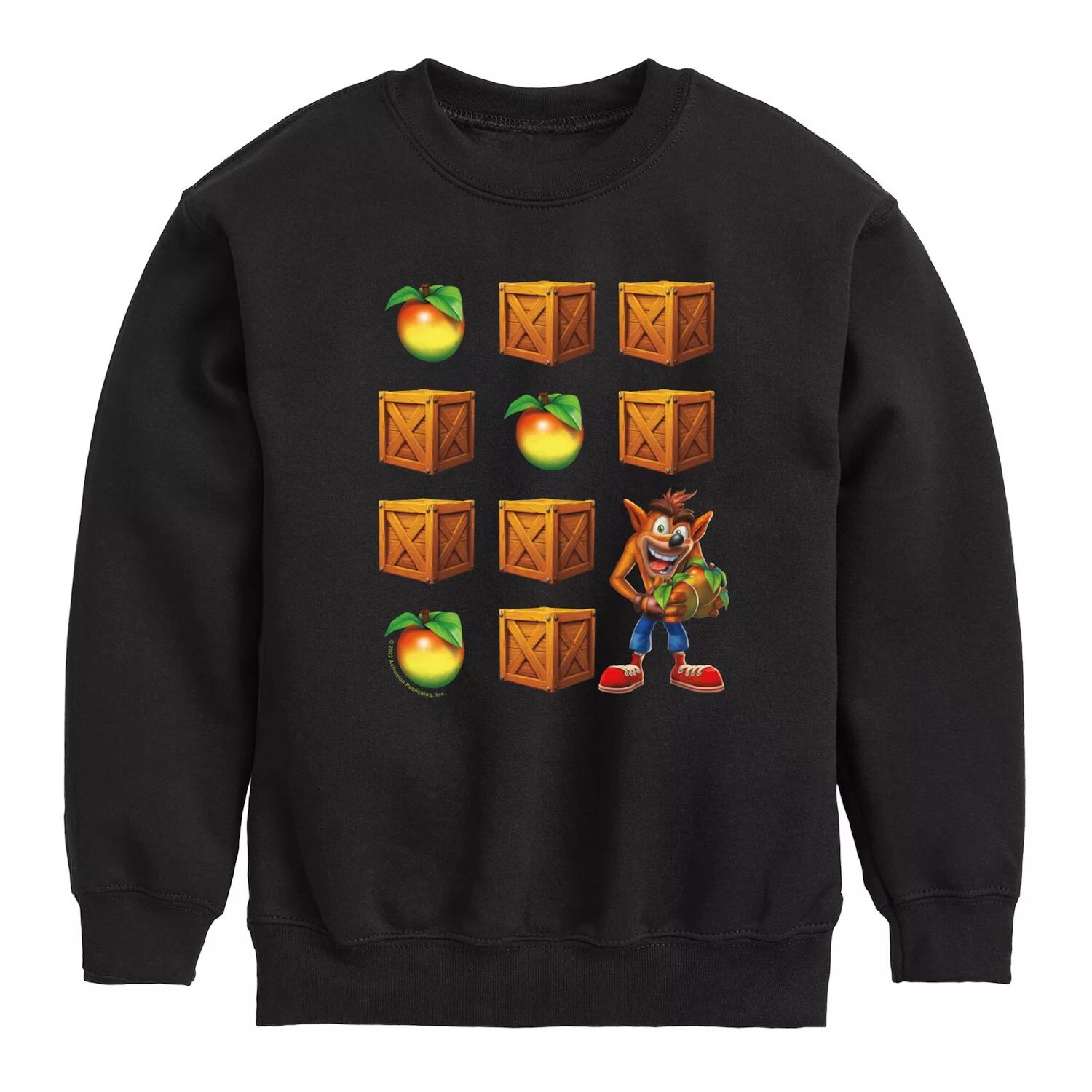 

Толстовка Crash Bandicoot Crates для мальчиков 8–20 лет Licensed Character, черный