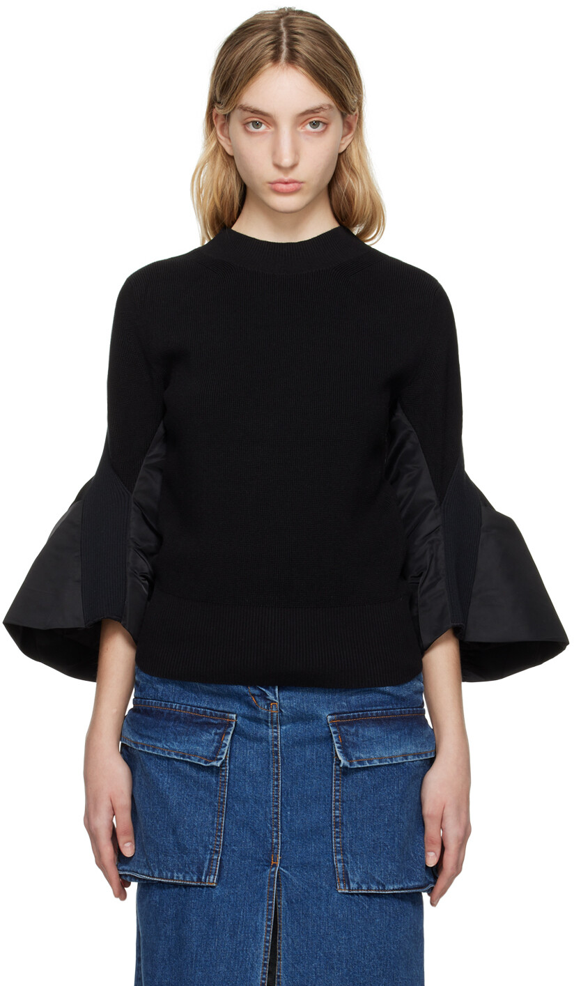 

Черный свитер со сборками sacai