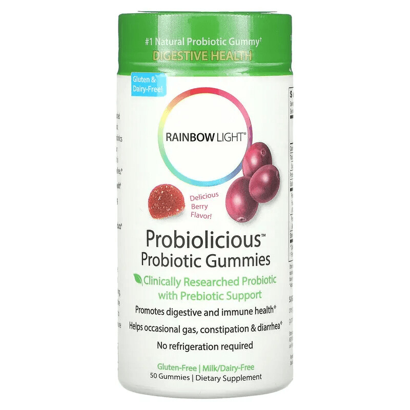 

Пробиотические жевательные конфеты Probiolicious, 50 конфет, Rainbow Light