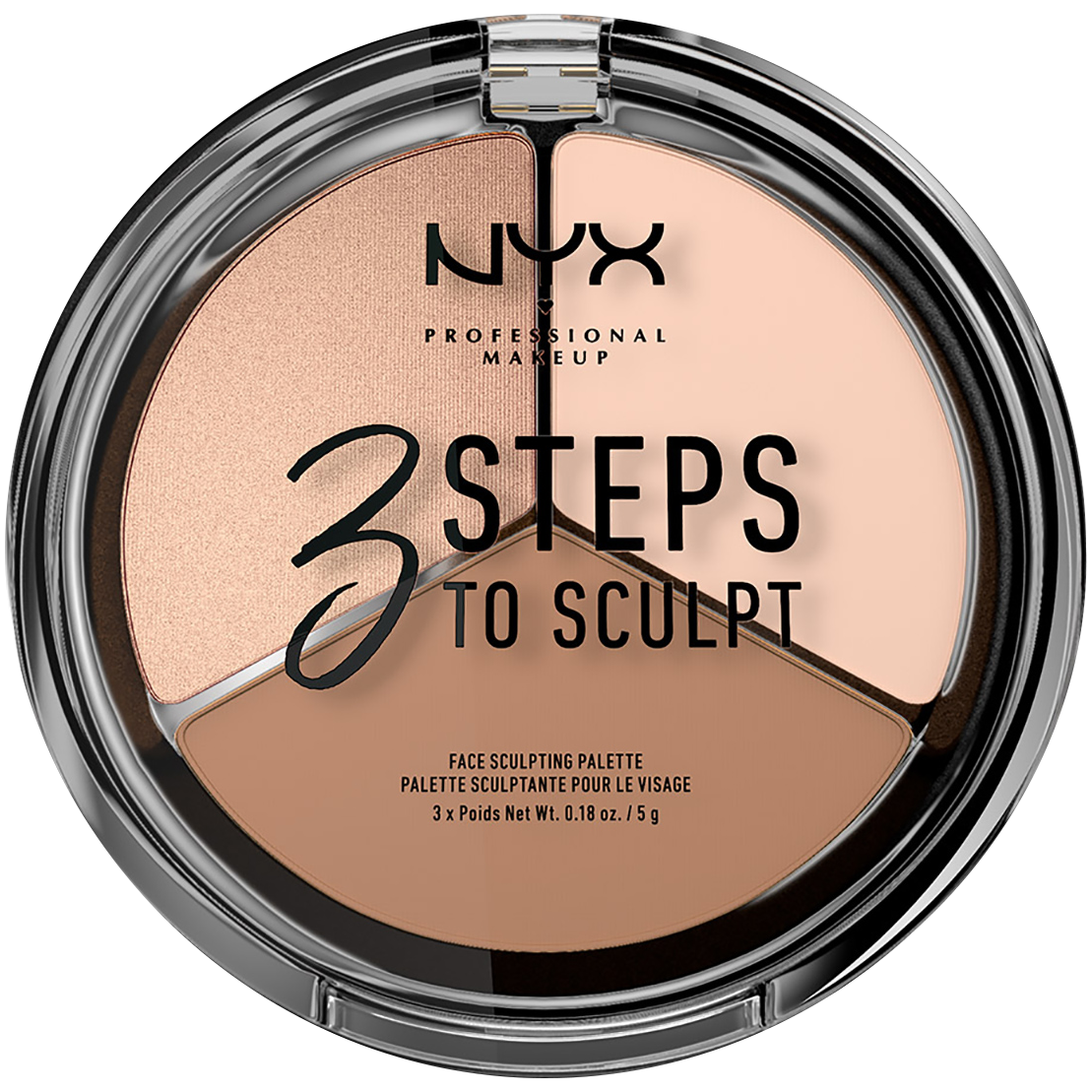 NYX Professional Makeup 3 Steps To Sculpt палетка для контуринга светлого лица, 5 г - фото