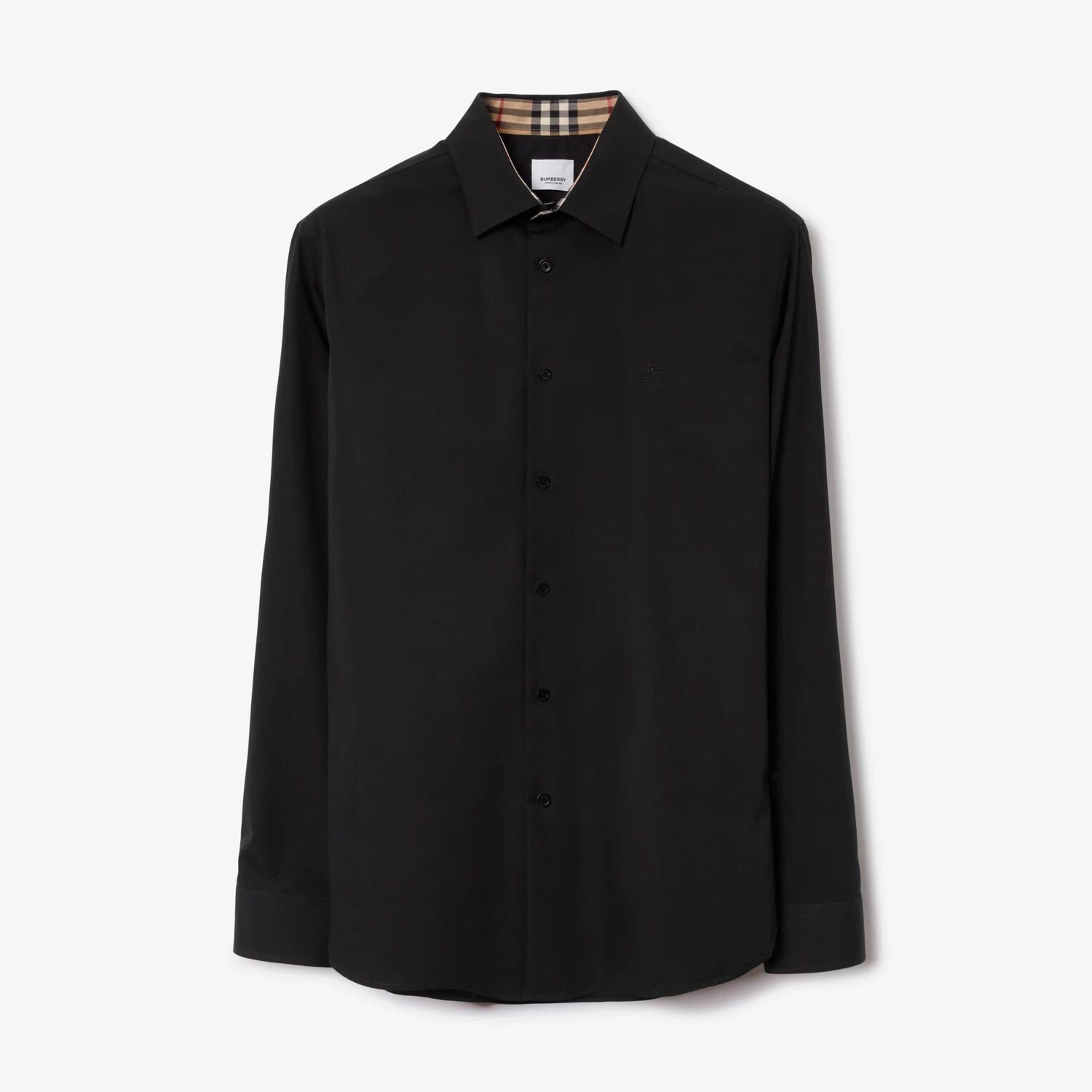 

Рубашка из эластичного хлопка Burberry EKD Logo, черный