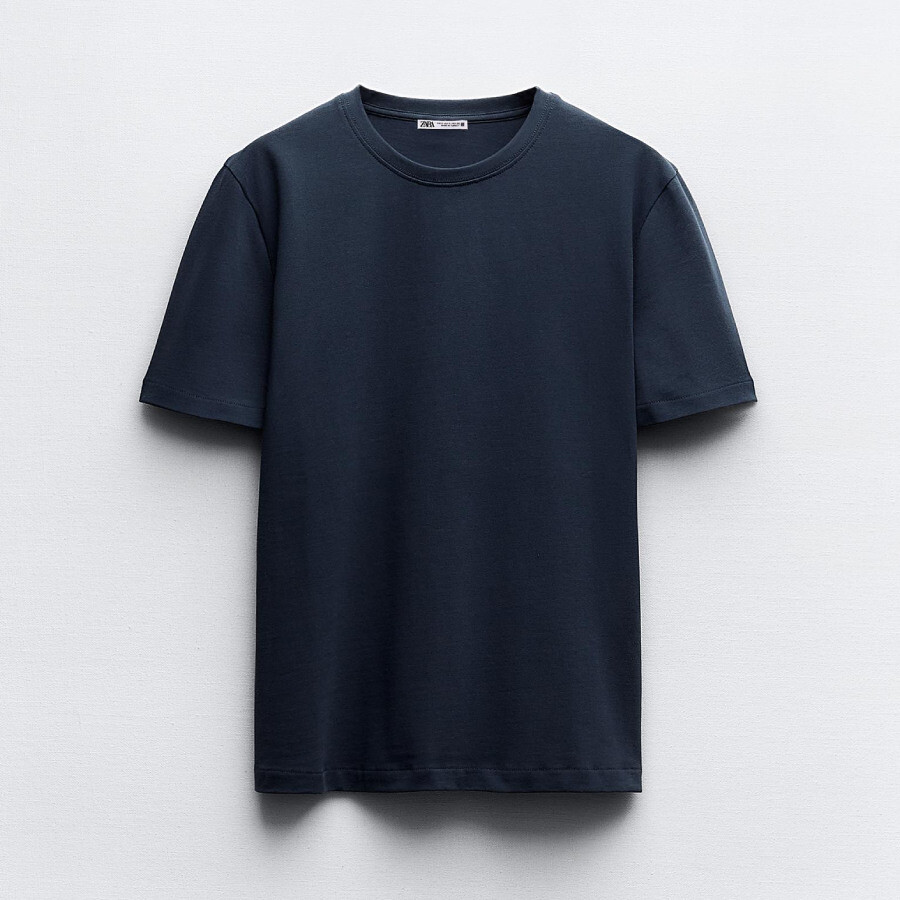 

Футболка Zara Heavy Cotton, темно-синий