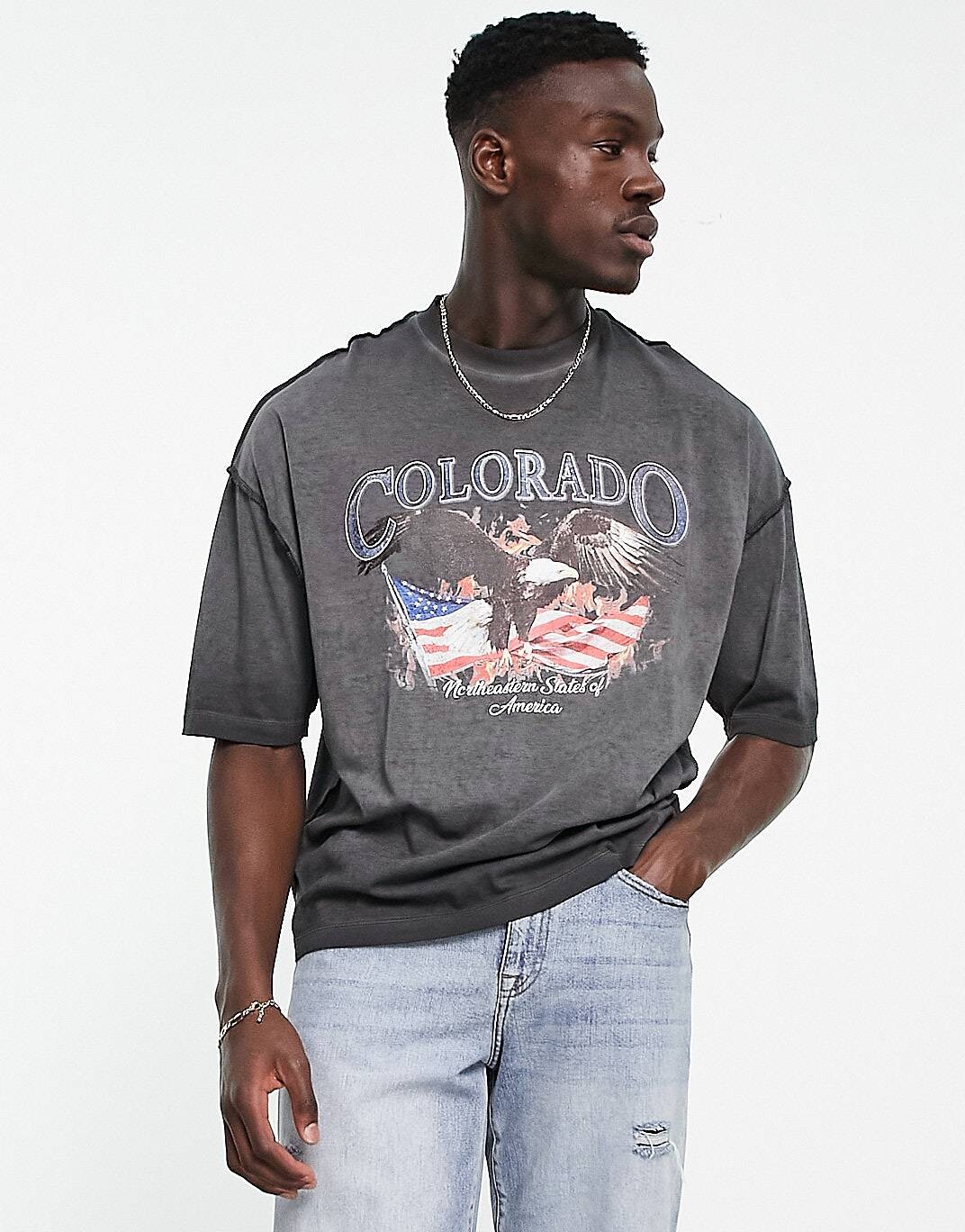 

Черная оверсайз-футболка ASOS DESIGN с принтом Colorado спереди ASOS DESIGN
