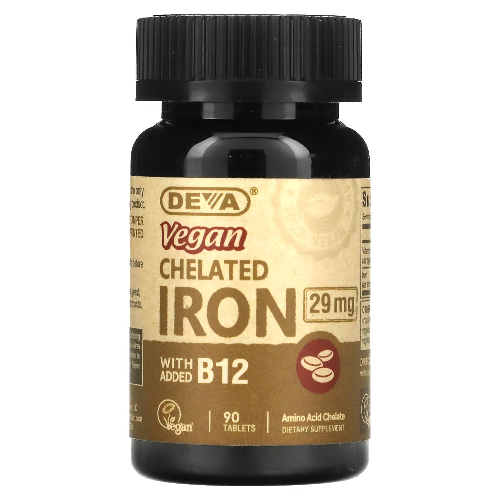 Deva, веганское хелатное железо, 29 мг, 90 таблеток deva vegan colon assist 600 мг 90 таблеток