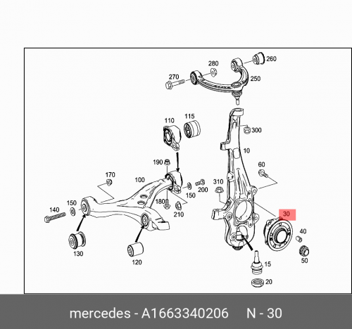цена Ступица колеса MERCEDES-BENZ A166 334 02 06