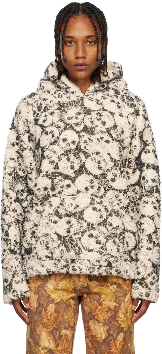 

Винтажная флисовая худи Black & Off-White ERL, Серый