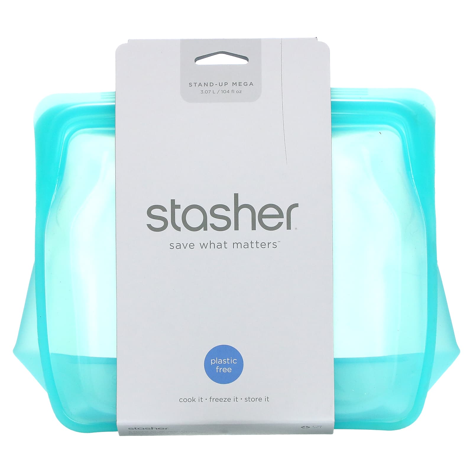 Контейнер Stasher Stand-Up Mega, прозрачный, 3,07 л stasher stand up bag серый 1 7 л 56 жидк унций