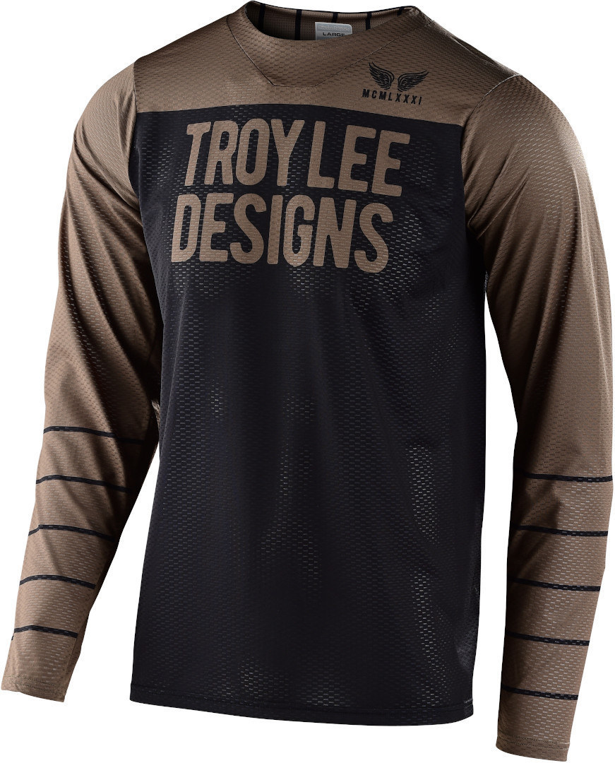 Джерси Troy Lee Designs Skyline Air Pinstripe LS, черно-коричневые