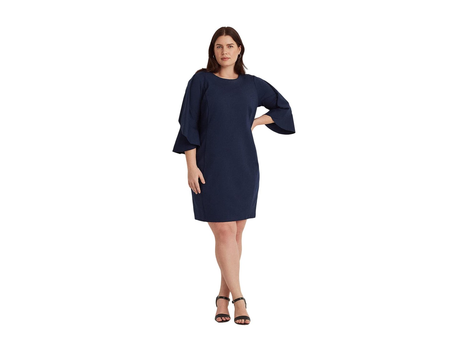 

Платье LAUREN Ralph Lauren, Plus Size Ruffle-Sleeve Ponte Dress
