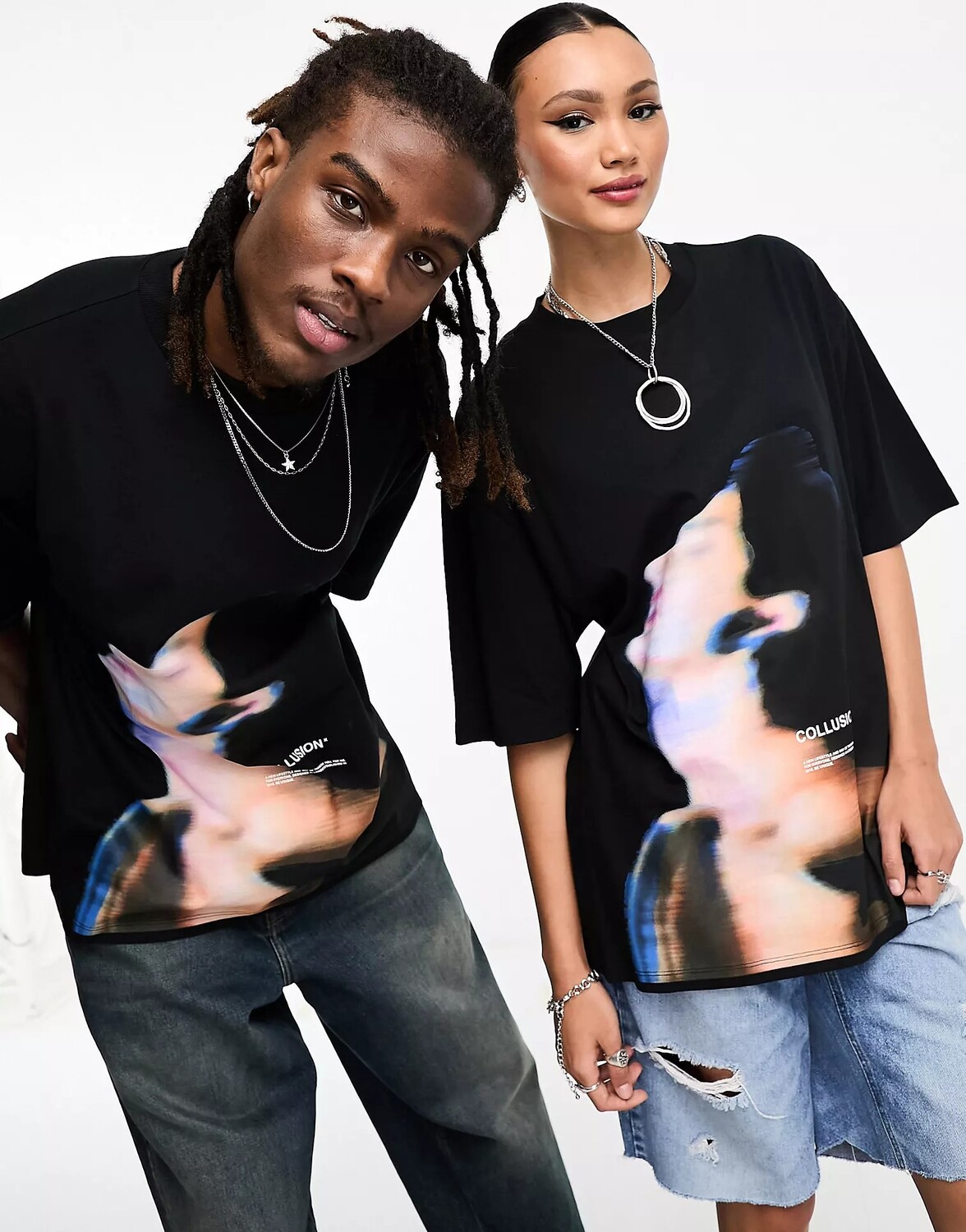 

Футболка Collusion Unisex Front Printed, черный