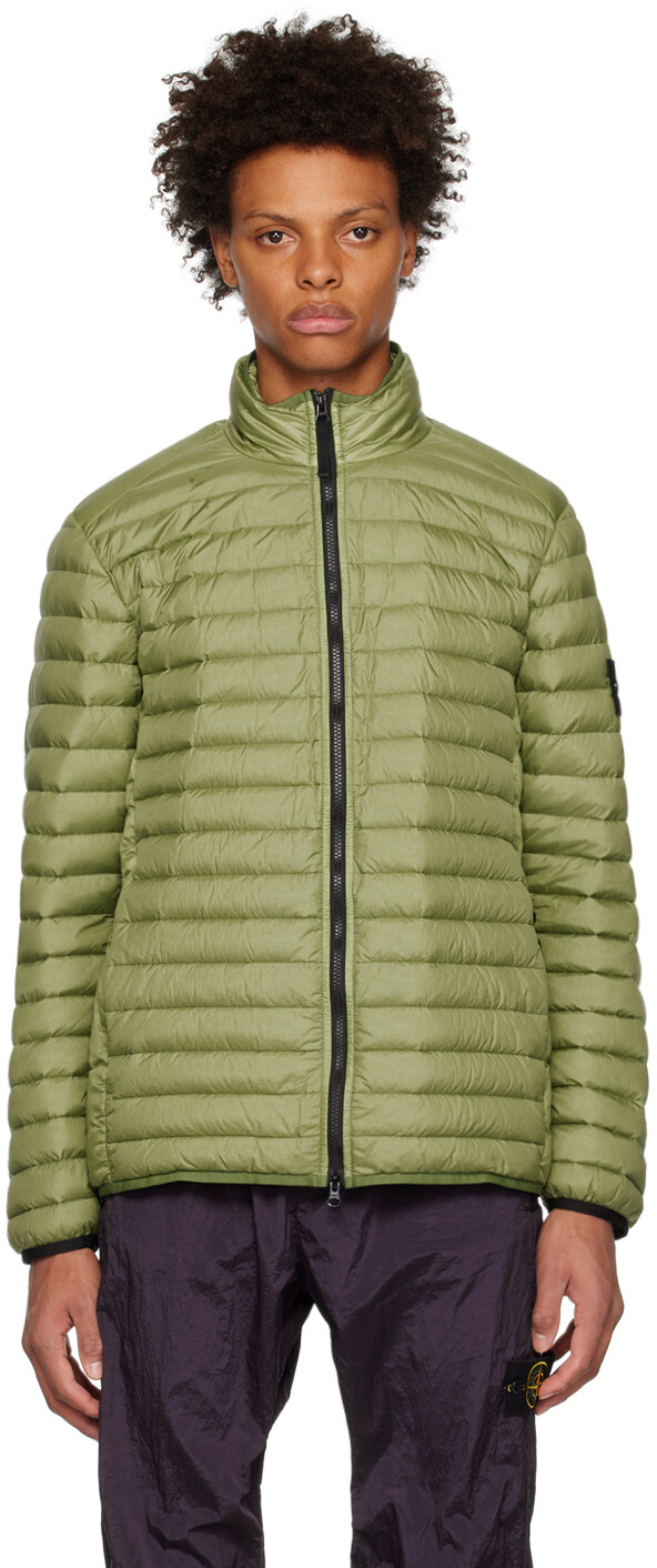

Зеленый пуховик на молнии Stone Island