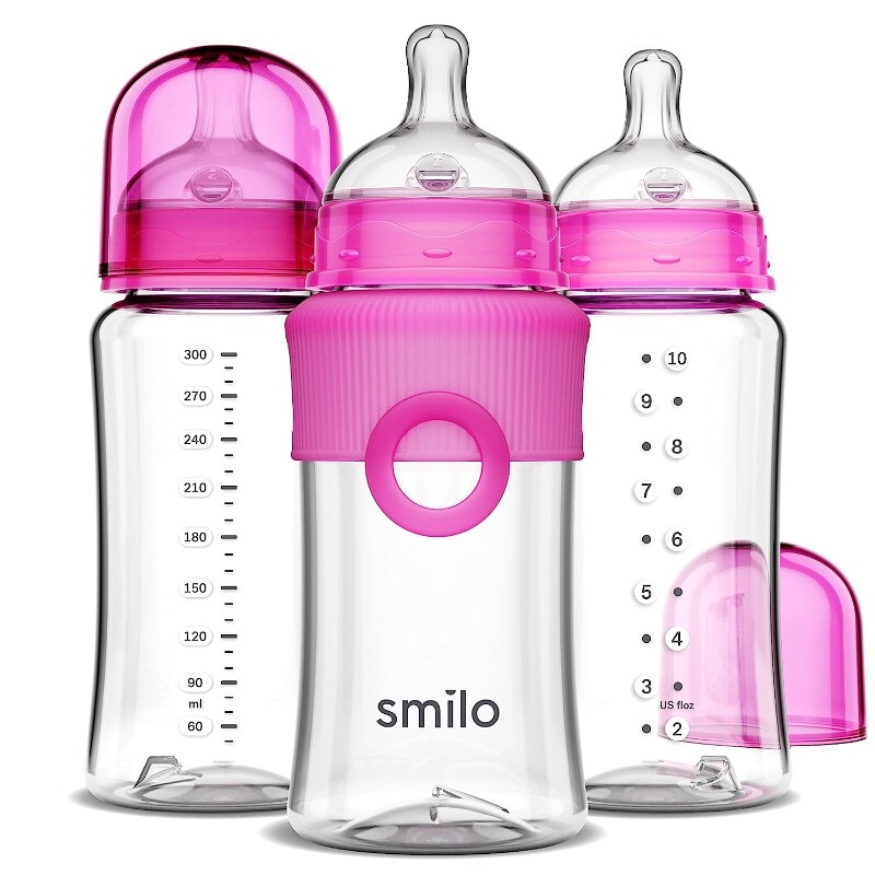 

Бутылочки для кормления 3 шт. по 295 мл Smilo Anti-Colic Feeding, розовый