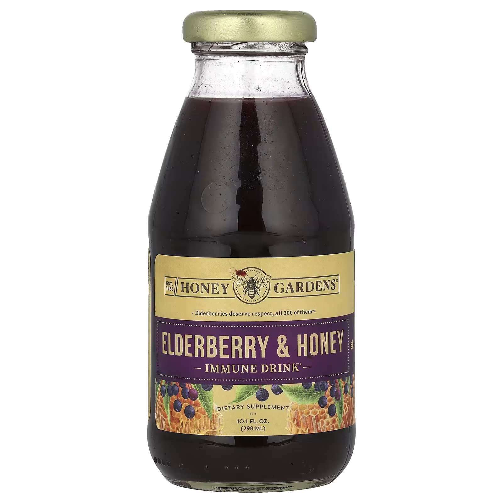 Honey Gardens Напиток для иммунитета с бузиной и медом, 10,1 жидких унций (298 мл)