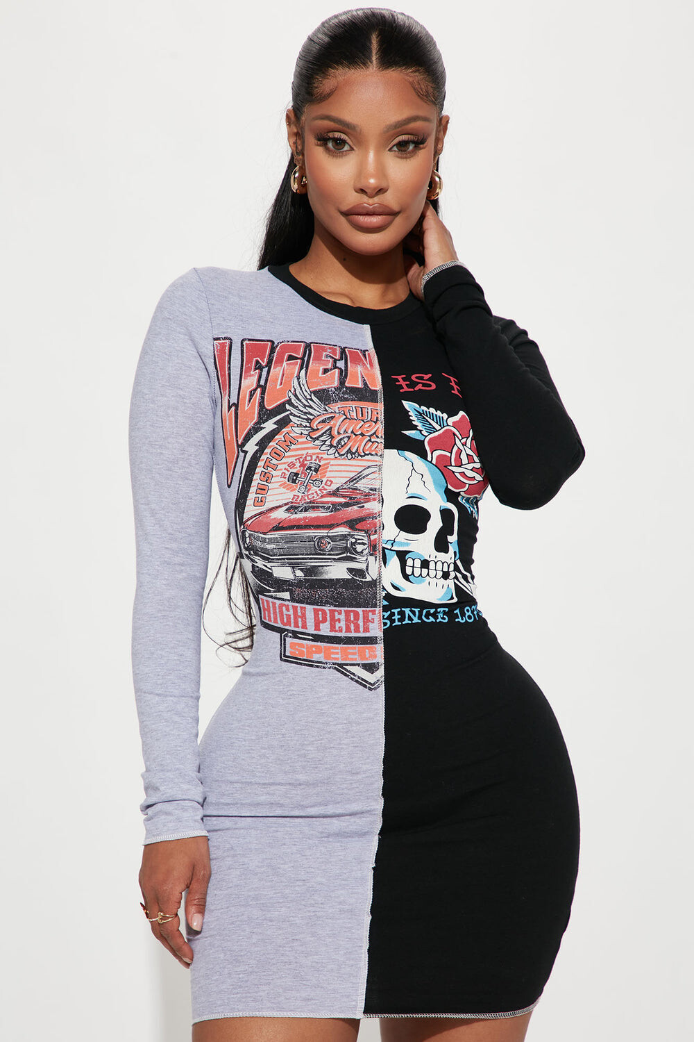 

Мини платье Fashion Nova D29650, черный