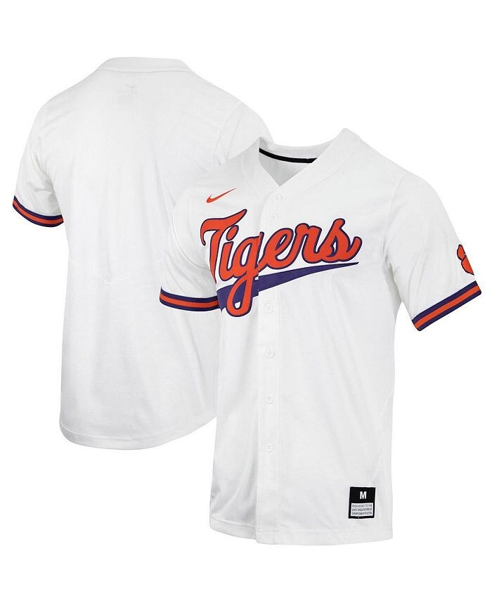 

Мужская белая бейсбольная майка на пуговицах Clemson Tigers Replica Nike, белый