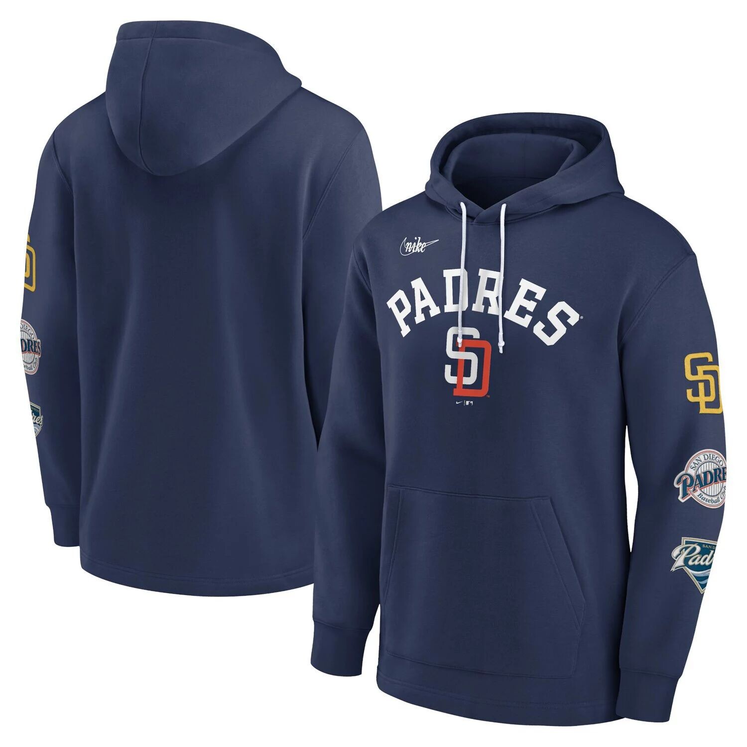 

Мужской темно-синий пуловер с капюшоном San Diego Padres Rewind Lefty Nike