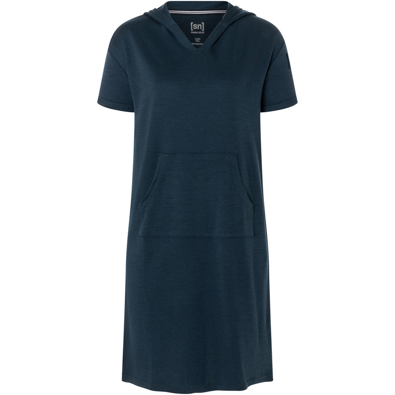 Женское органическое платье с капюшоном Super.Natural, синий женское платье с капюшоном super natural оливковый