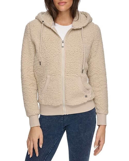 

Плюшевая толстовка с капюшоном Marc New York, цвет Ivory/Cream