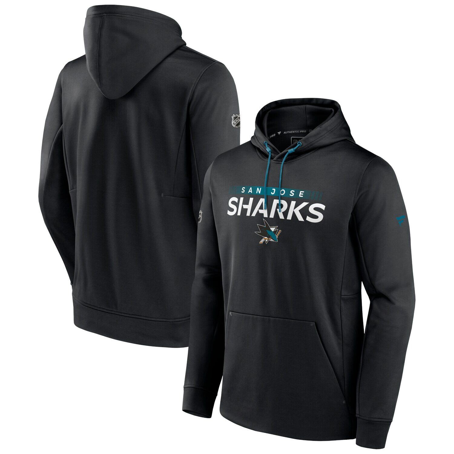 

Мужской фирменный черный пуловер с капюшоном San Jose Sharks Authentic Pro Rink Fanatics