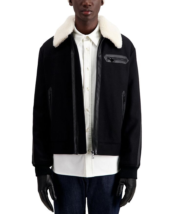 

Куртка Kooples со съемным меховым воротником The Kooples, черный