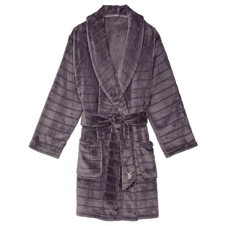 

Халат Victoria's Secret Short Cozy, темно-серый