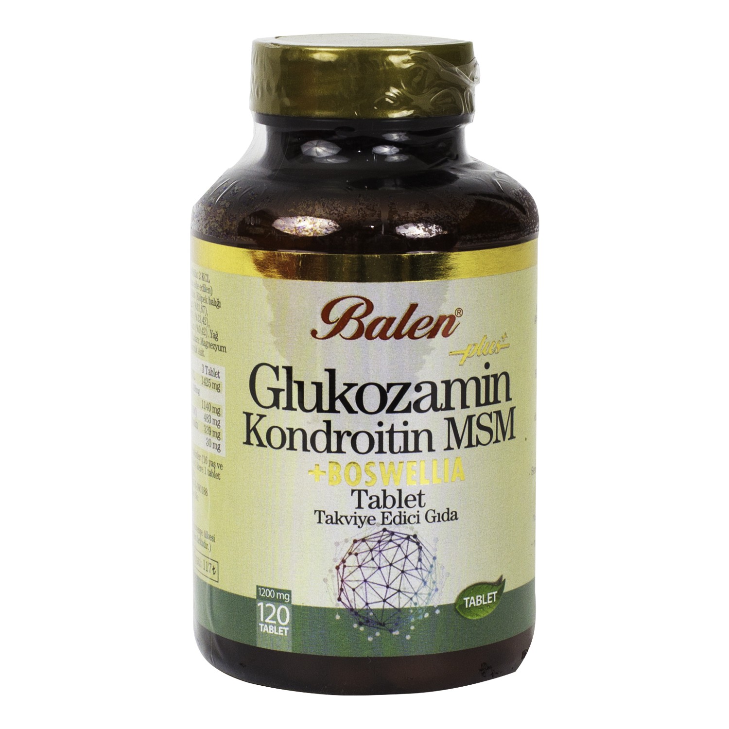 биологически активная добавка zolten tabs glucosamine chondroitin msm 100 шт Активная добавка глюкозамин Balen Chondroitin Msm Boswellia, 120 капсул, 1200 мг
