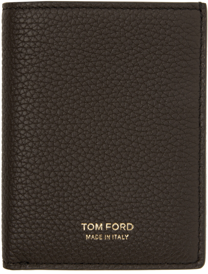 

Коричневая складная визитница TOM FORD