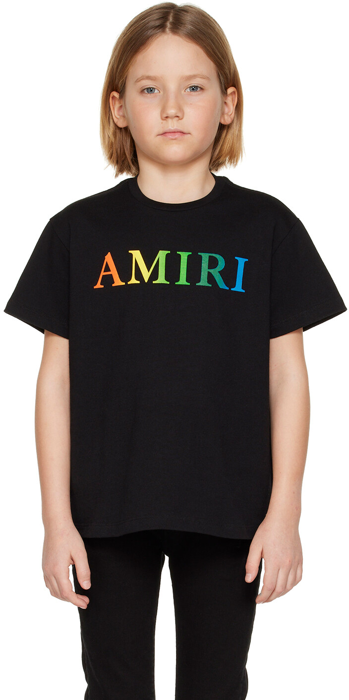 

Детская черная футболка с принтом AMIRI