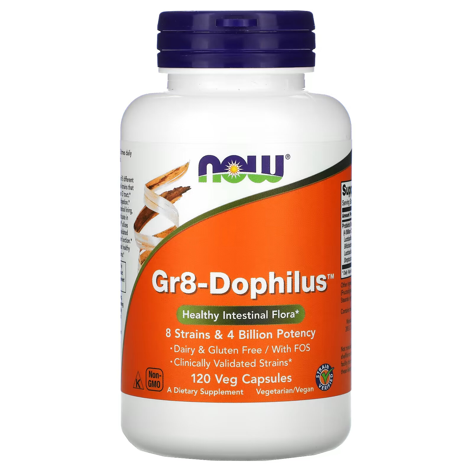 цена NOW Foods, Gr8-Dophilus, 120 вегетарианских капсул