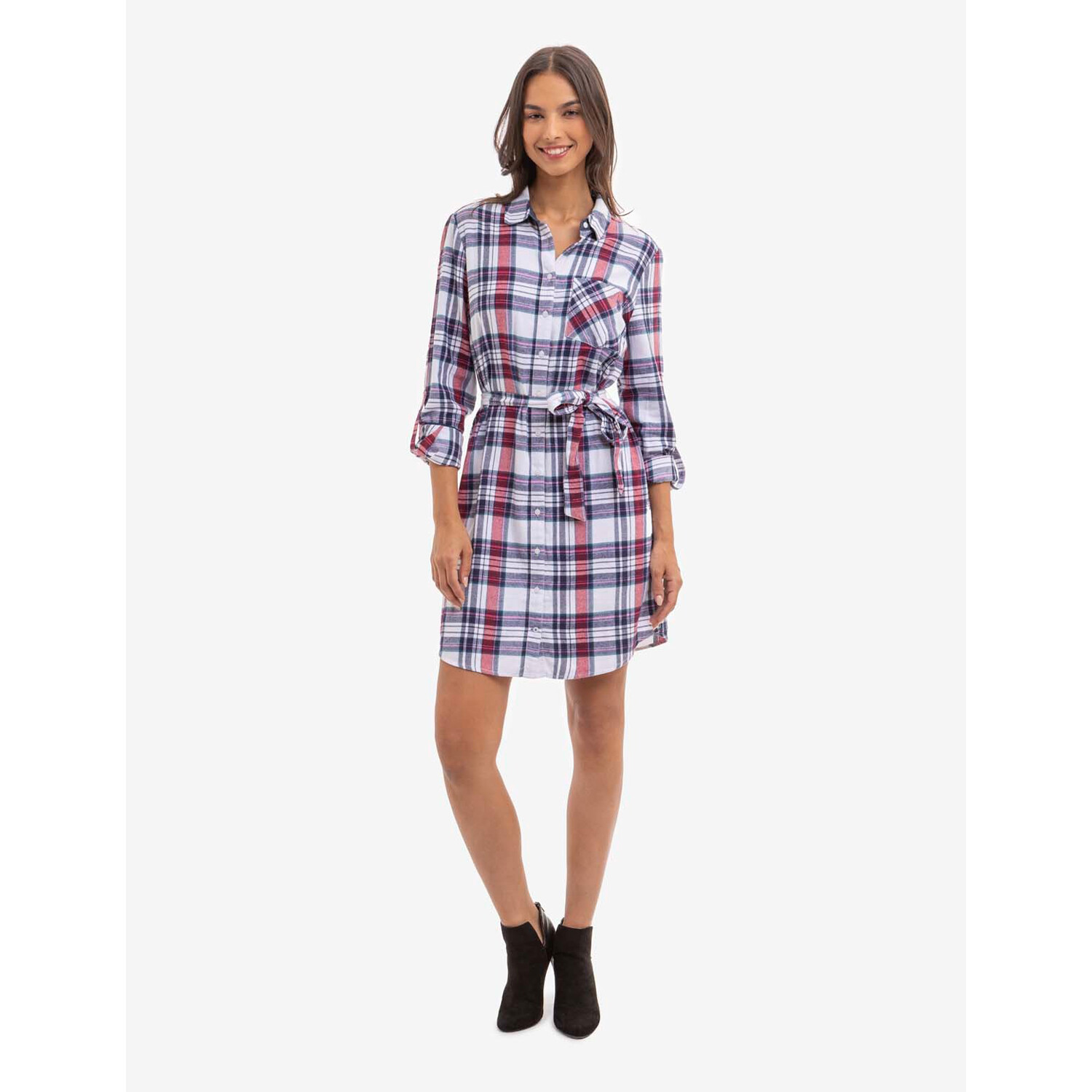 

Платье U.S. Polo Assn. Long Sleeve Plaid Tie, белый