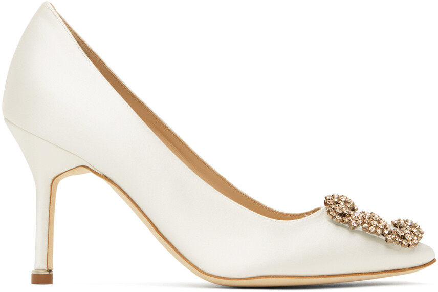

Белые туфли на каблуках хангизи Manolo Blahnik, Белый