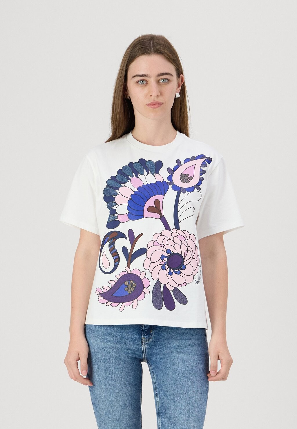 

Футболка с принтом AUTUMN PAISLEY TEE kate spade new york, белый