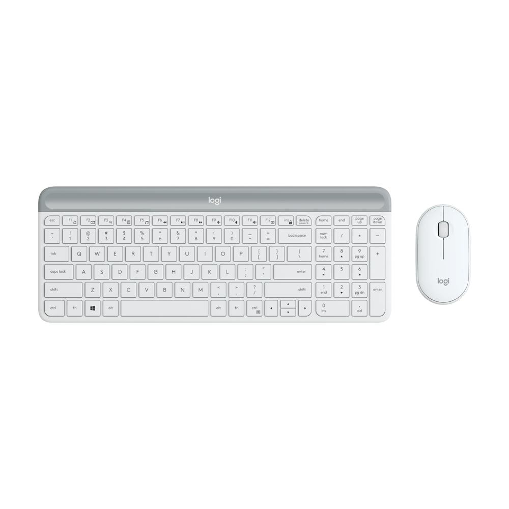 комплект клавиатура мышь logitech mk470 slim графитовый только английская Комплект периферии Logitech MK470 (клавиатура + мышь), белый