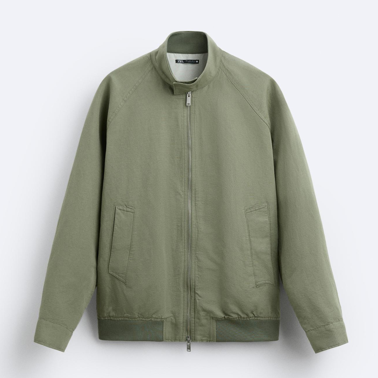 Куртка-бомбер Zara Textured, светло-зеленый