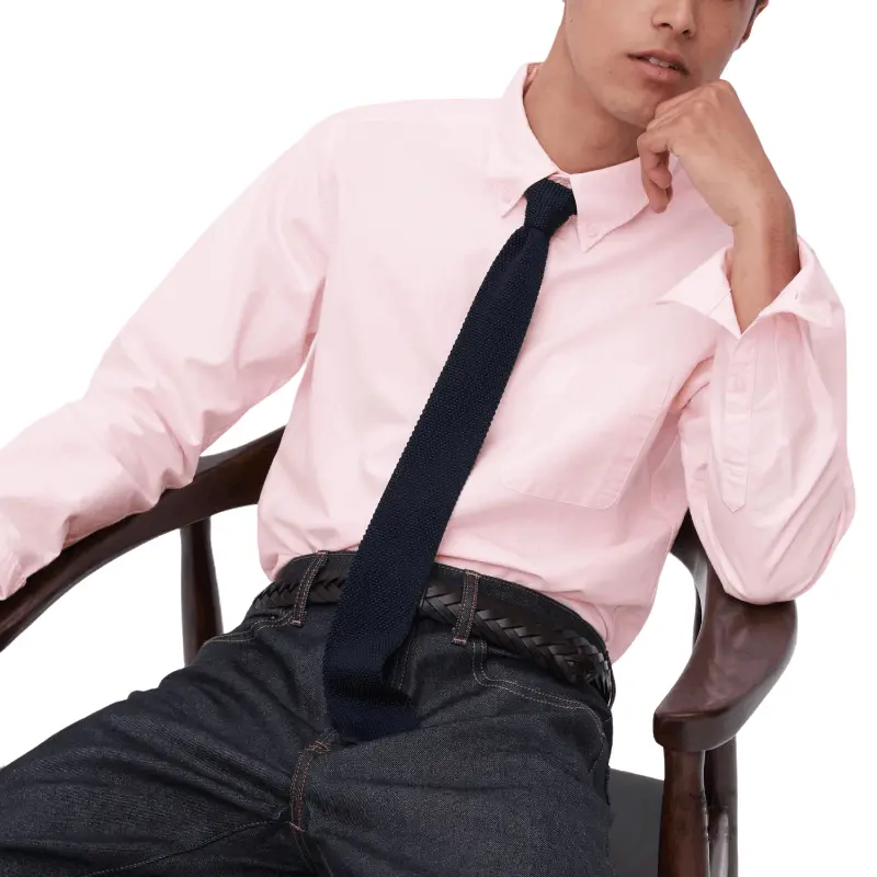 

Рубашка Uniqlo Slim Fit oxford, розовый