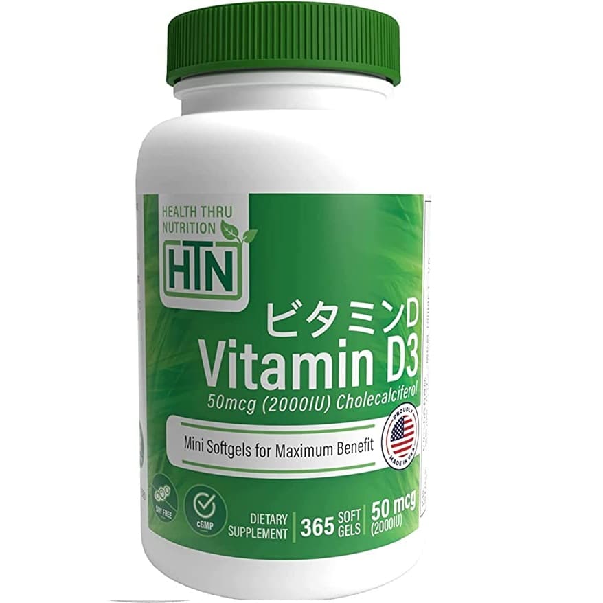 Витамин D3 2000 МЕ 50 мкг холекальциферол Health Thru Nutrition, 365 мини-капсул витамин d3 california gold nutrition 50 мкг 2000 ме 90 капсул
