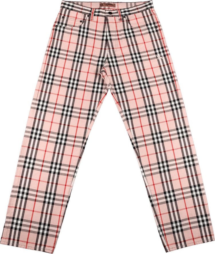 джинсы supreme x christopher wool regular jean red красный Джинсы Supreme x Burberry Regular Jean 'Pink', розовый