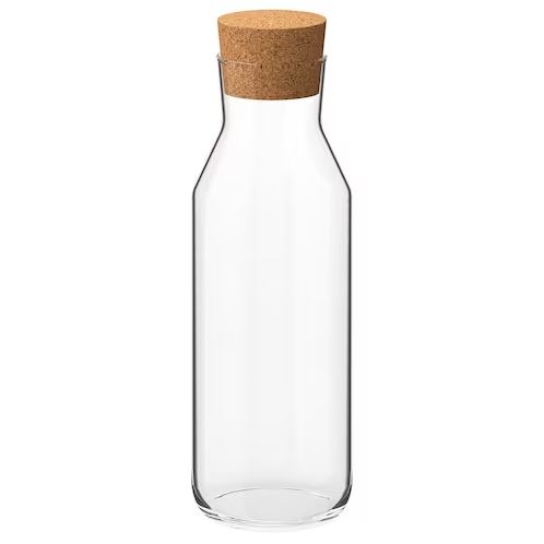 Графин для воды с деревянной пробкой 1 литр Ikea, прозрачное стекло графин для воды 1л ikea karaff
