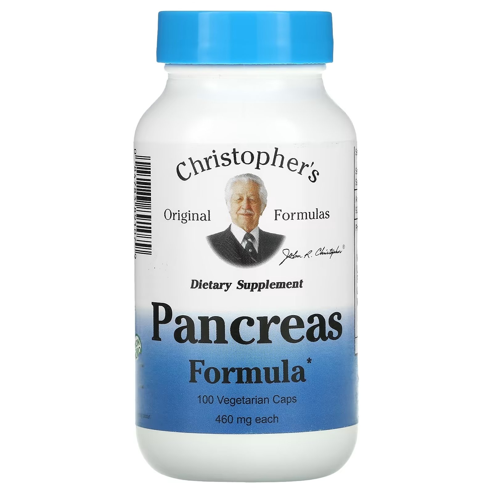 Christopher's Original Formulas Pancreas Formula 460 мг, 100 вегетарианских капсул - фото