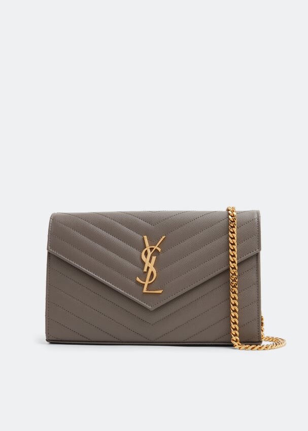

Кошелек SAINT LAURENT Monogram chain wallet, серый