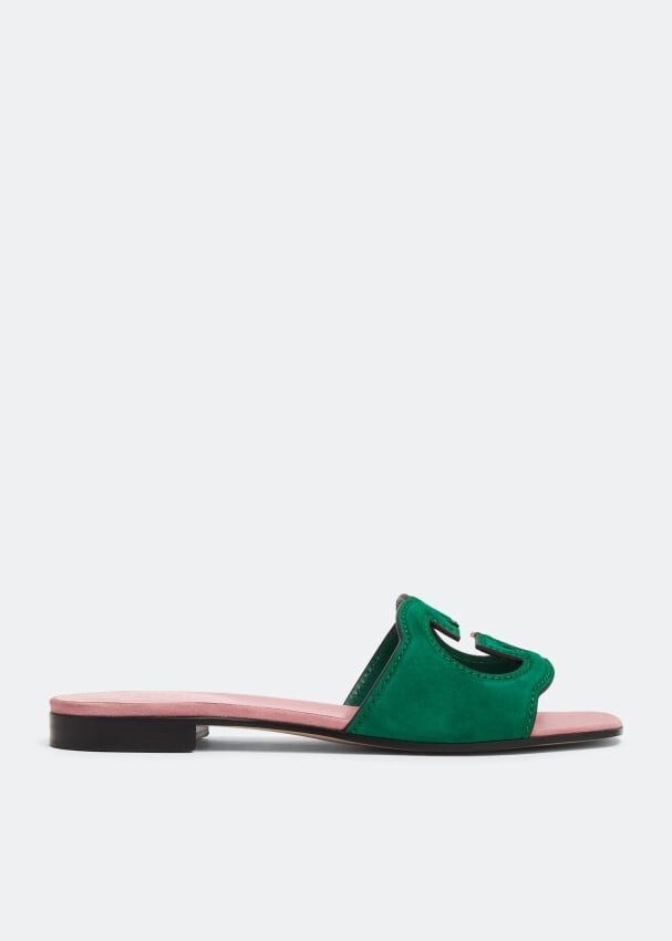 

Сандалии GUCCI Interlocking G cut-out slide sandals, зеленый